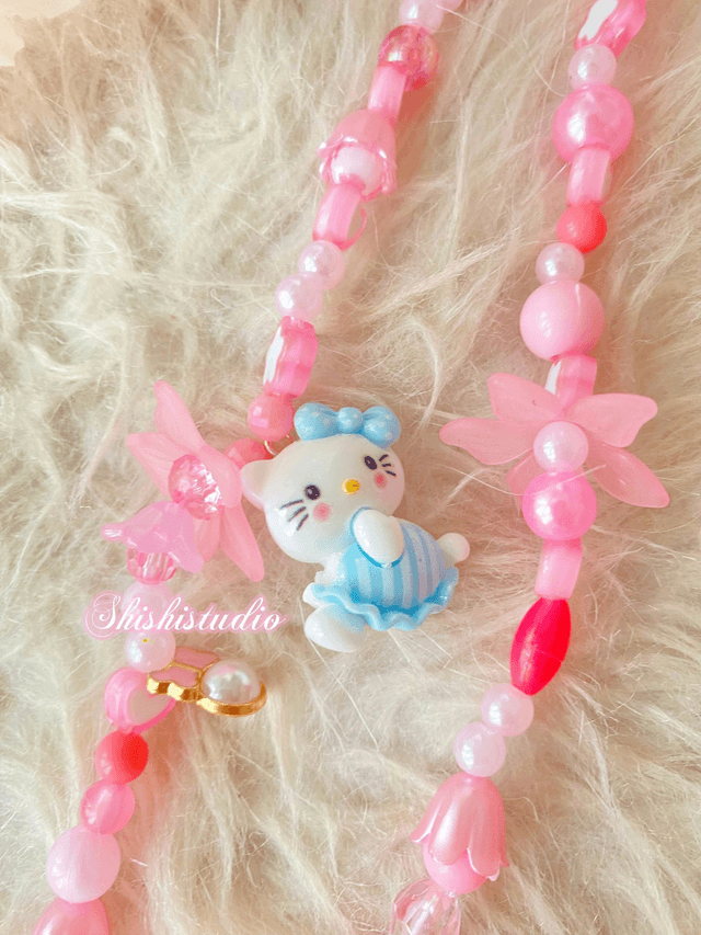 Hello Kitty blue bracelet phone strap