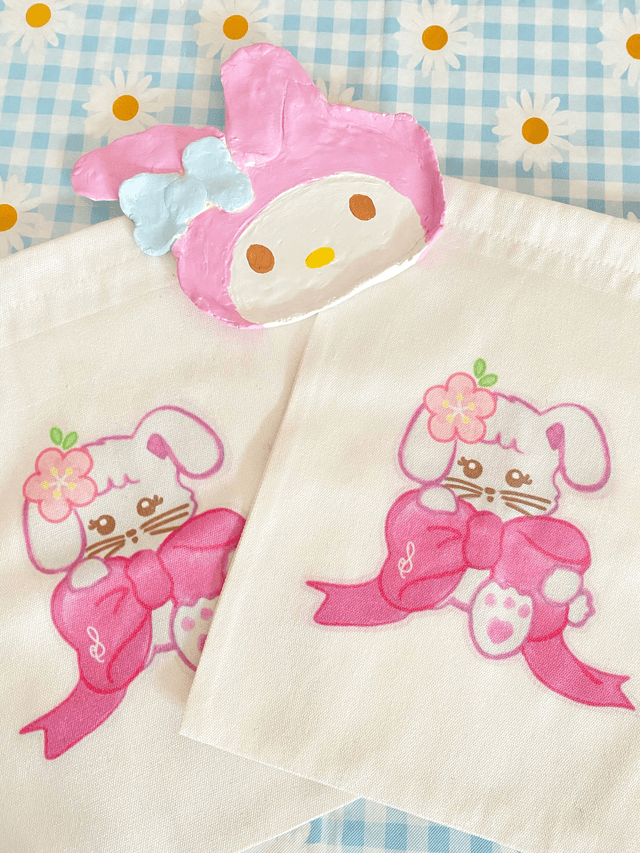 Rosy Ribbun Bunny Pouch