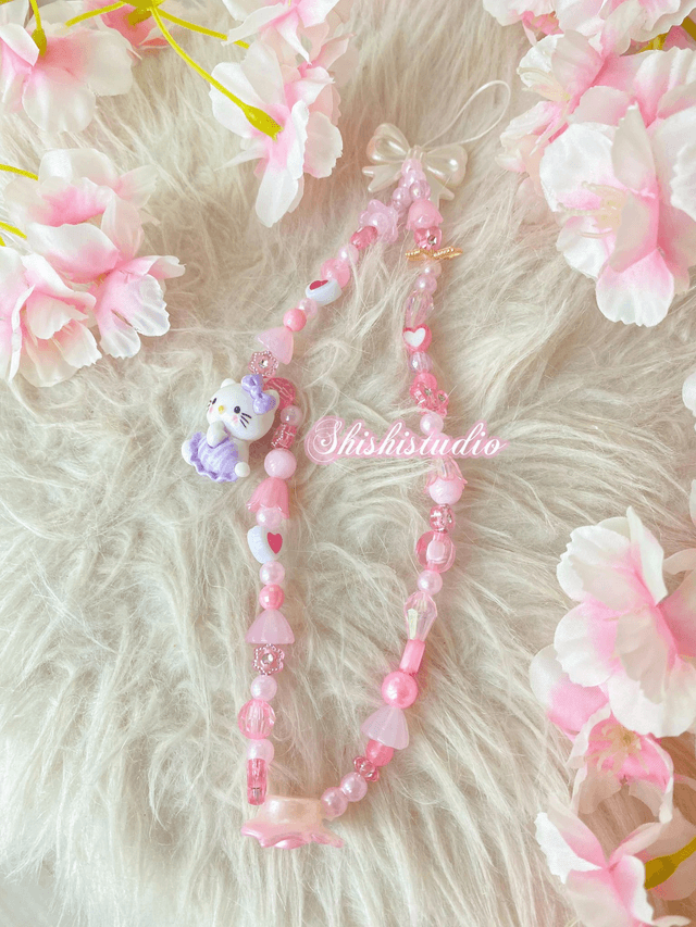 Hello Kitty purple bracelet phone strap