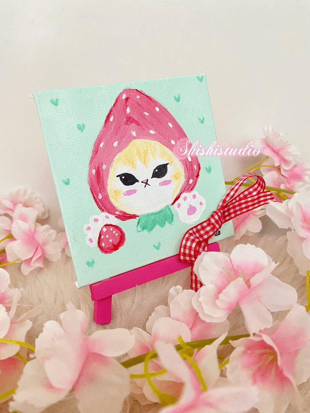 Mofusand strawberry painting 