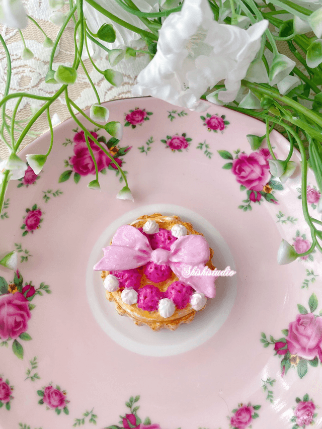 Tarte aux framboises magnet 