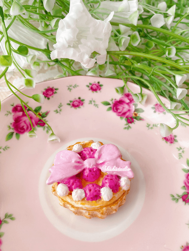 Tarte aux framboises magnet 