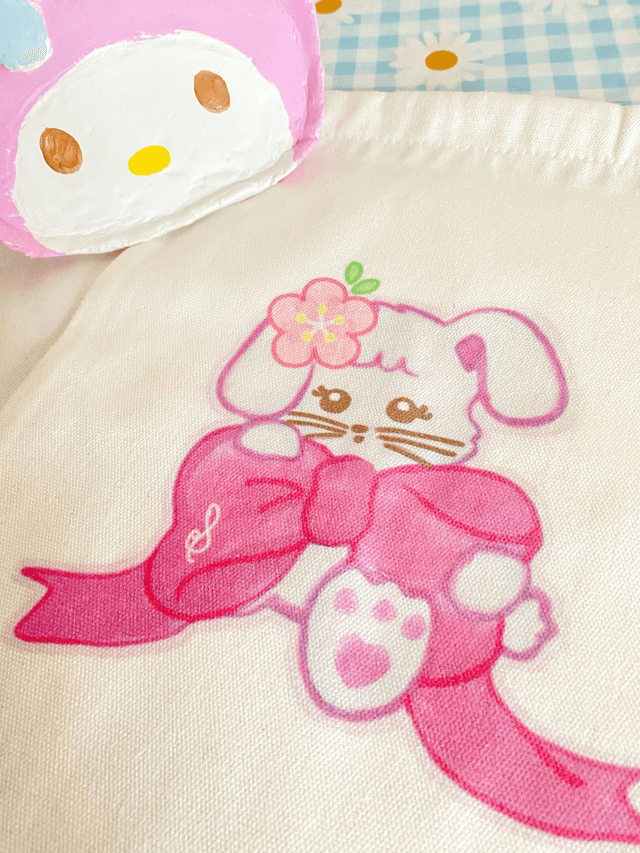 Rosy Ribbun Bunny Pouch