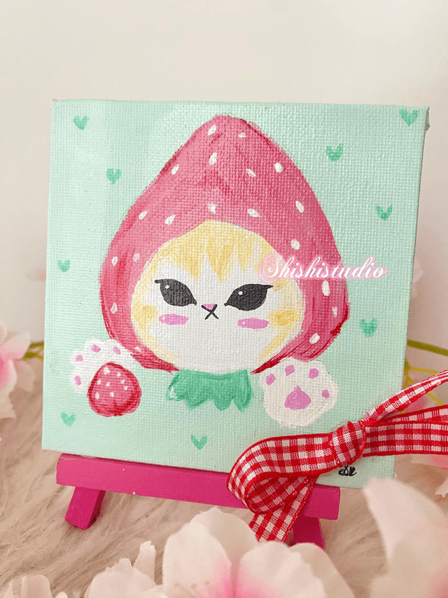 Mofusand strawberry painting 