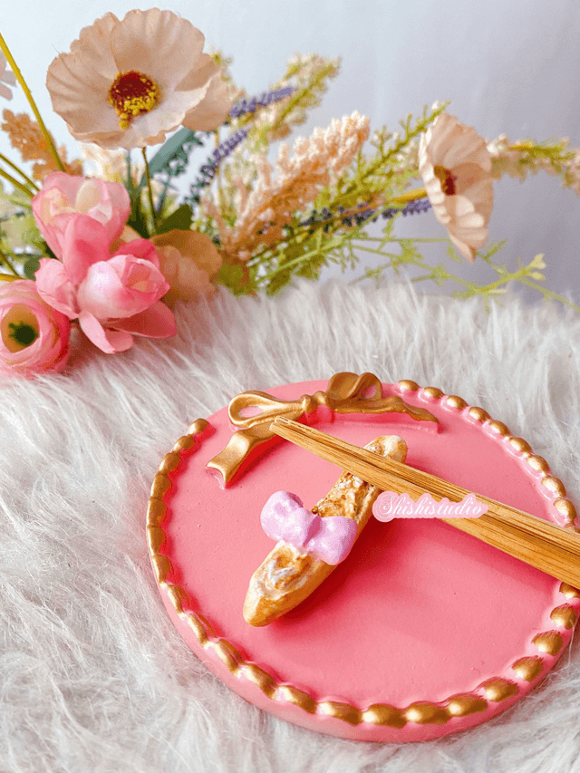 Miniature baguette chopsticks/brush rest 